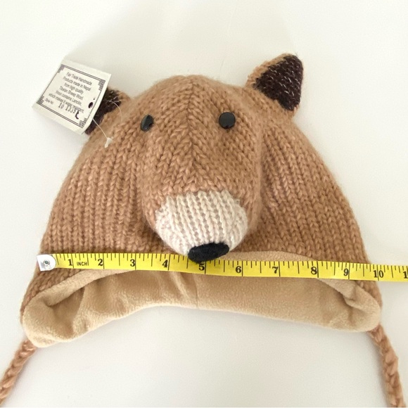 Handmade Nepal 100% Wool Teddy Bear Animal Hat - Picture 3 of 4